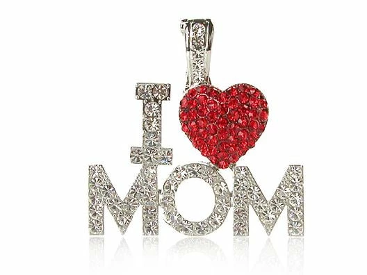 SAM Corporation "I Love Mom" Rhinestone Pendant Gifts & Accessories 3 SAM Corporation "I Love Mom" Rhinestone Pendant Gifts & Accessories
