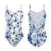 Danse De Paris Jardin Leotard Blue Print