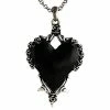 WF Imports Jewelry Black Heart Necklace 2 WF Imports Jewelry Black Heart Necklace