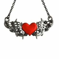 WF Imports Jewelry Heart And Thorn Wing Necklace