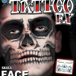 Tinsley Transfers Skull Face Tattoo