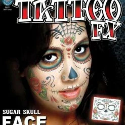 Tinsley Transfers Holidays Sugar Skull Face Tattoo