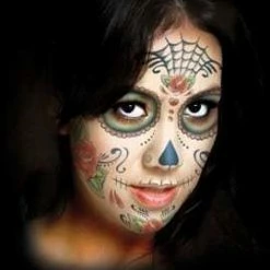 Tinsley Transfers Holidays Sugar Skull Face Tattoo