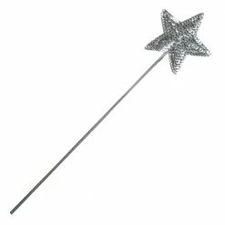 JH Hat Company Wands, Canes & Staffs Sequin Star Wand - Silver