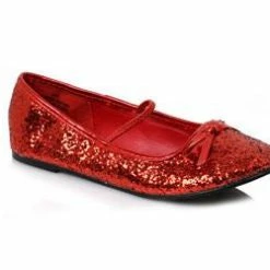 Ellie Shoes Red Glitter Ballet Flat (Child)