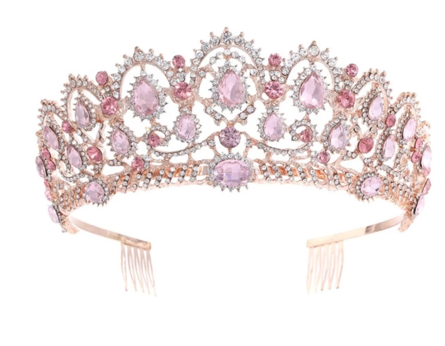 SAM Corporation Accessories Pink Rhinestone Tiara 3 SAM Corporation Accessories Pink Rhinestone Tiara