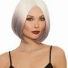 Dreamgirl Period Decades Bob Length White Grey Ombre Wig