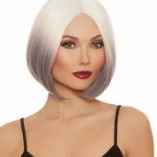 Dreamgirl Period Decades Bob Length White Grey Ombre Wig