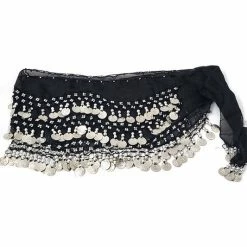 Apple Accessories Costuming Separates Belly Dance Silver Coin Hip Scarf