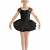 Bloch Mesh Back Cap Sleeve Tutu Dress (Black) Dance Boutique