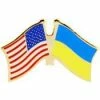 Eagle Emblems Ukraine/USA Flag Pin
