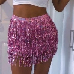 Apple Accessories Belly Dance Sequin Tassel Wrap Skirt