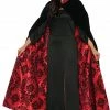 Underwraps Deluxe Velvet And Satin Flocked Cape (Adult)