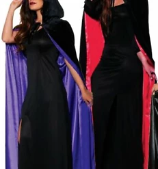 Underwraps Velvet Hooded Cape W/ Lining (Adult)