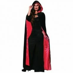 Underwraps Velvet Hooded Cape W/ Lining (Adult)