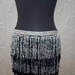 Apple Accessories Belly Dance Sequin Tassel Wrap Skirt