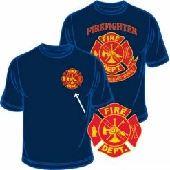 Eagle Emblems Fire Fighter T-Shirt (Adult) Costumes